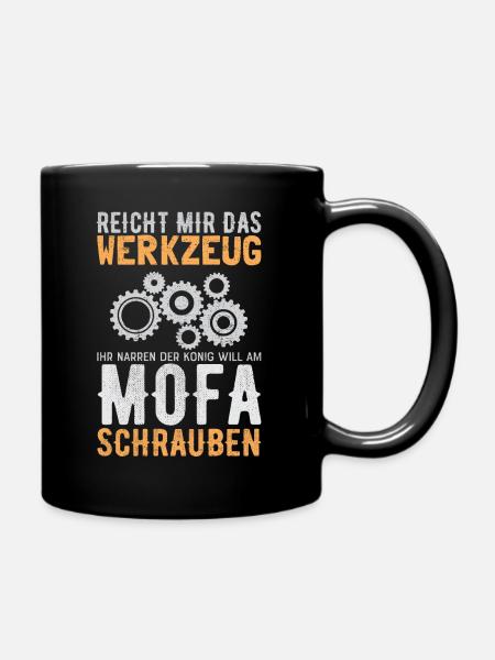 Mofa Werkzeug Spruch - Moped Simson Geschenkidee - Tasse einfarbig - Schwarz