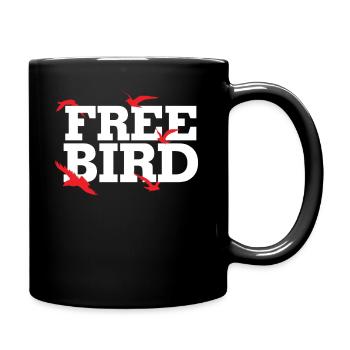 Freier Vogel Illustration - Tasse einfarbig - Schwarz - Rechts