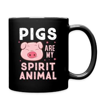 Ferme porcs Sont Mes animaux préférés - Mug uni - noir - Droite