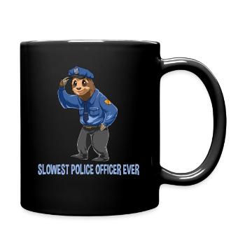 Officier de police paresseux - Garde de sécurité paresseux - Mug uni - noir - Droite