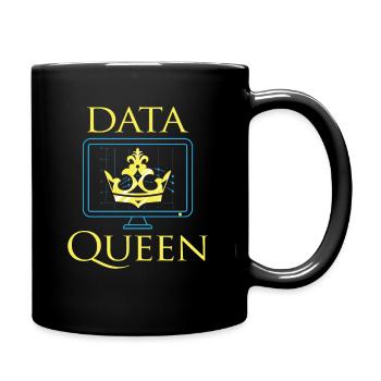 Data Queen Science R Statistics Statistician - Full Colour Mug - black - Right