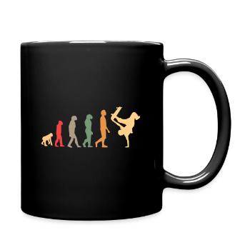 vintage Skateboard evolution Geschenk für skater - Tasse einfarbig - Schwarz - Rechts