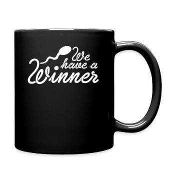 We Have A Winner Surprise Pregnant - Full Colour Mug - black - Right