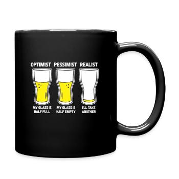 Drôle buveur de bière blague optimiste pessimiste reali - Mug uni - noir - Droite