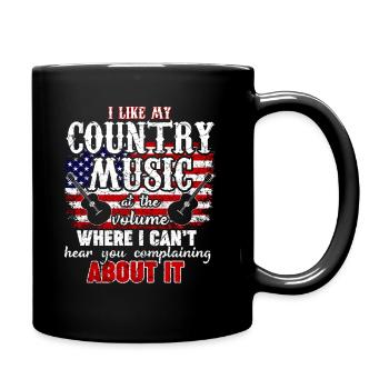 Country Western Music Love USA Gift - Full Colour Mug - black - Right