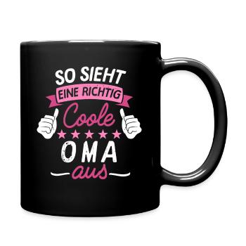 Coole Oma Großmutter Familie Enkel Geschenk Idee - Tasse einfarbig - Schwarz - Rechts