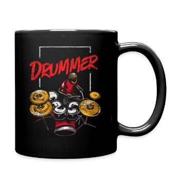 Schlagzeug Snare Drum Band - Tasse einfarbig - Schwarz - Rechts