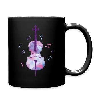 Violin violin polygon music notes classical music - Full Colour Mug - black - Right