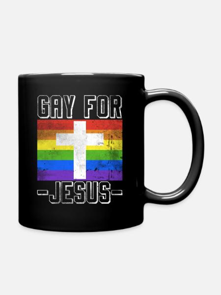 Gay Pour Jésus LGBT Drapeau Foi - Mug uni - noir