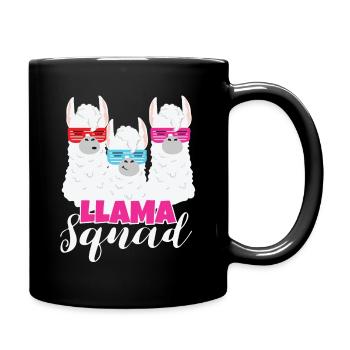 Lama Lama Squad Lama und Alpakas Alpaka - Tasse einfarbig - Schwarz - Rechts