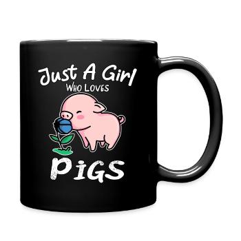 Juste une fille qui aime les cochons - Mug uni - noir - Droite