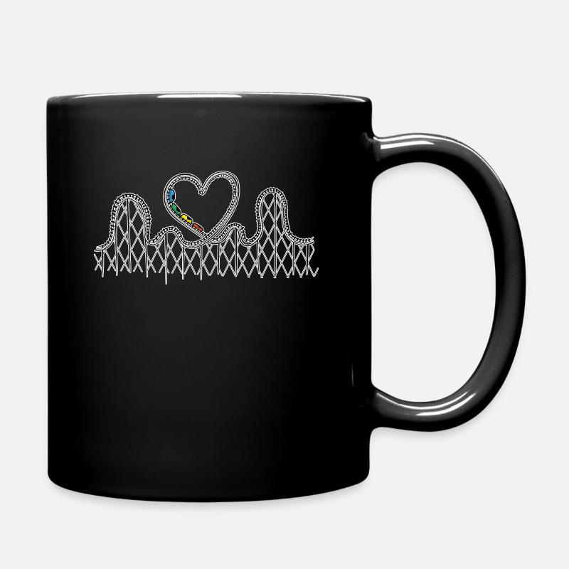 Achterbahn Herz - Tasse einfarbig - Schwarz