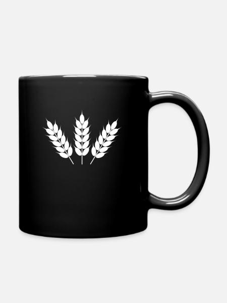 Getreide Korn 3 Fach Fächer Getreidekorn - Tasse einfarbig - Schwarz