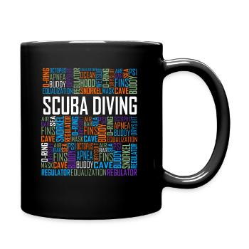 Mots de plongée sous-marine - Mug uni - noir - Droite