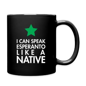 Esperanto language native speaking gift idea - Full Colour Mug - black - Right