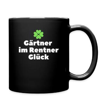Lustiges Gärtner Geschenk für glückliche Rentner - Tasse einfarbig - Schwarz - Rechts