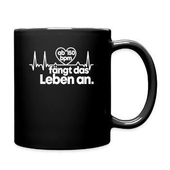 Techno 150 BPM Beats Per Minute Raver Geschenk - Tasse einfarbig - Schwarz - Rechts