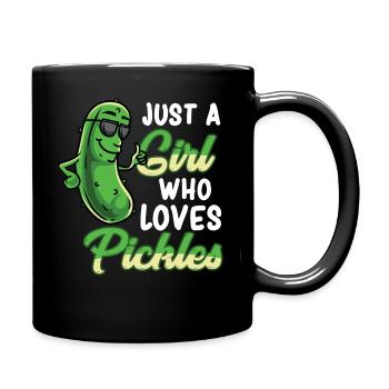 Just A Girl Who Loves Pickles Pickle Girl - Full Colour Mug - black - Right
