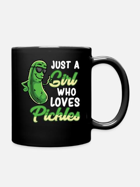 Nur Ein Mädchen Das Essiggurken Liebt - Tasse einfarbig - Schwarz