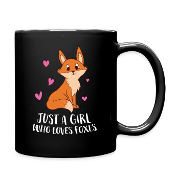 Nur Ein Mädchen Das Füchse Liebt Fuchs Mädchen - Tasse einfarbig - Schwarz - Rechts