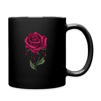 Bleeding rose - Full Colour Mug - black - Right