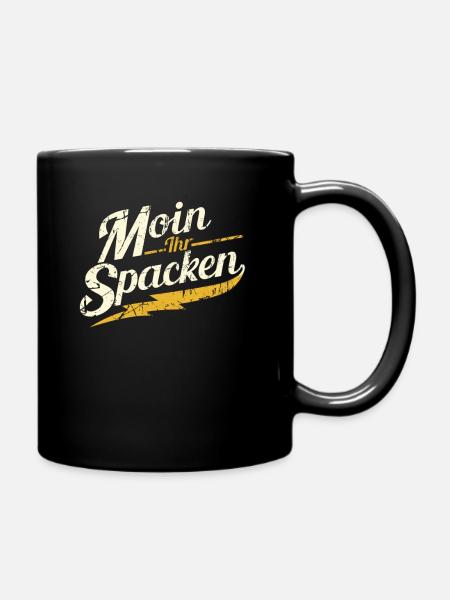 Moin Ihr Spacken Retro Spruch - Tasse einfarbig - Schwarz
