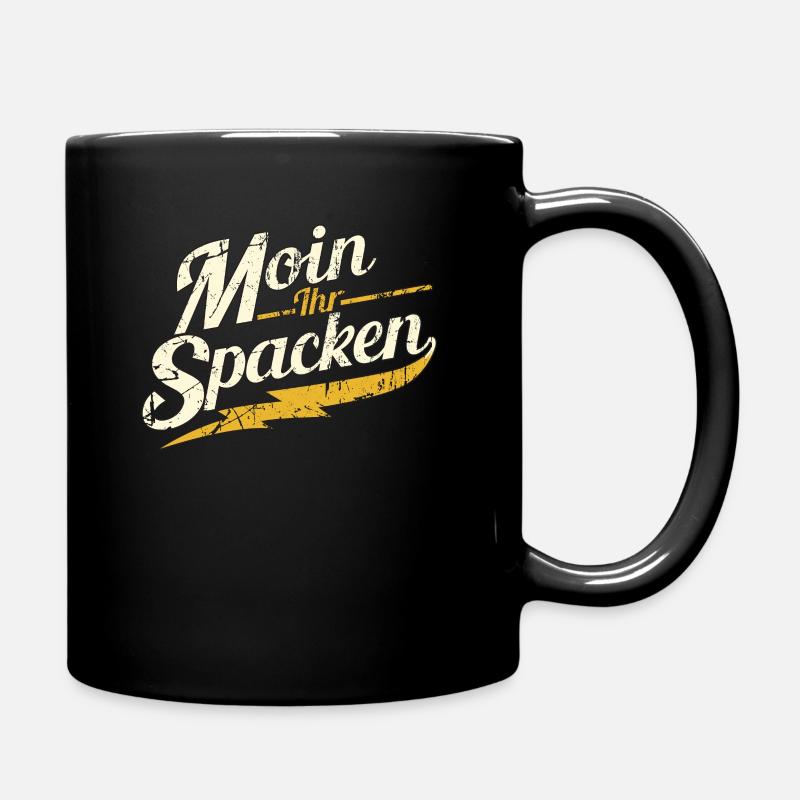Moin Ihr Spacken Retro Spruch - Tasse einfarbig - Schwarz