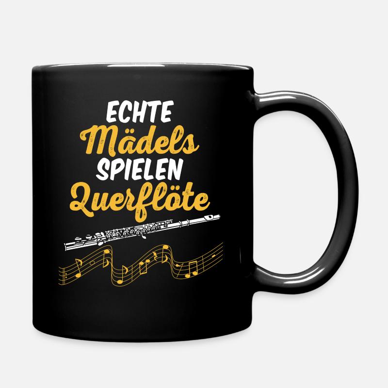 Echte Mädels Spielen Querflöte - Tasse einfarbig - Schwarz