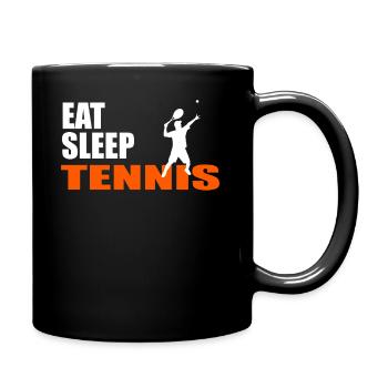 EAT. SLEEP. TENNIS. REPEAT. - Tasse einfarbig - Schwarz - Rechts
