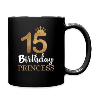 Tochter Geschenk 15. Geburtstag 15 Jahre Mädchen - Tasse einfarbig - Schwarz - Rechts