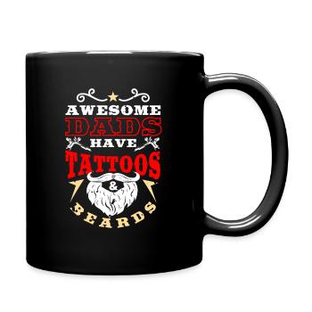Papa-Bart-Tätowierungen - Tasse einfarbig - Schwarz - Rechts