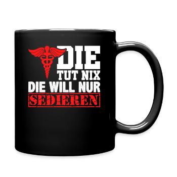 Anästhesie Pflegekraft Krankenpflege Geschenk - Tasse einfarbig - Schwarz - Rechts