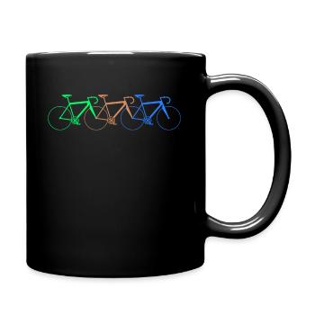 3 colorful racing bikes - Full Colour Mug - black - Right