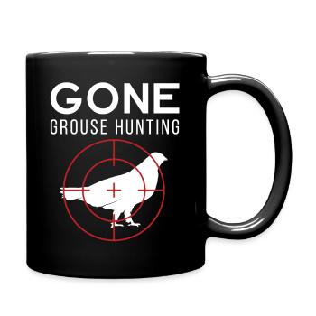 Hunter Gift Gone Grouse Hunting graphic - Full Colour Mug - black - Right