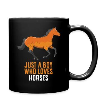 Ich Bin Nur Ein Junge der Pferde Liebt - Tasse einfarbig - Schwarz - Rechts