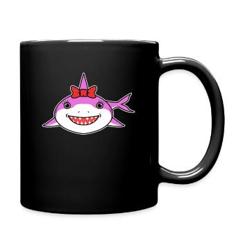 Hai biss Hunger Wasser Frauen - Tasse einfarbig - Schwarz - Rechts