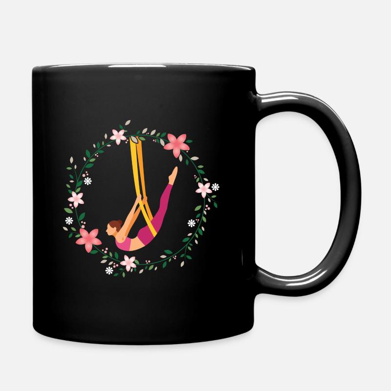 Antenne Yoga Blume Akrobatik Sport Luftakrobatin - Tasse einfarbig - Schwarz