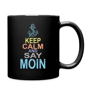 Gardez votre calme et dites Moin - Mug uni - noir - Droite
