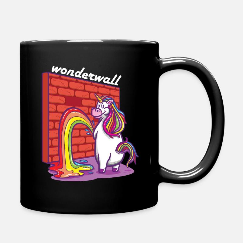 Funny peeing unicorn Funny unicorns - Full Colour Mug - black