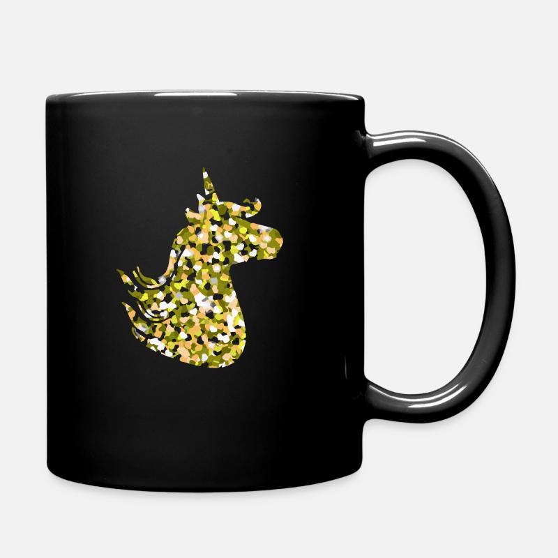 Licorne paillettes d'or - Mug uni - noir