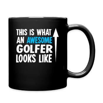 Golf golfing golfer golf ball golfing golf player - Full Colour Mug - black - Right