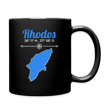 Grèce Rhodes Coordonnées Île Vacances Voyage - Mug uni - noir - Droite