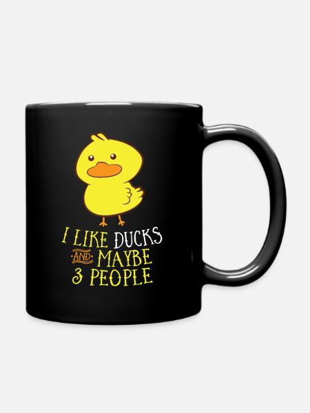 Ich Mag Enten Und Vielleicht 3 Menschen Ente - Tasse einfarbig - Schwarz