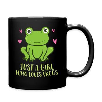 Une fille La grenouille aime la grenouille - Mug uni - noir - Droite