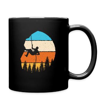 Rock climber climbing bouldering - Full Colour Mug - black - Right