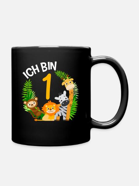 1. Geburtstag Geburtstagsshirt Dschungel Erster - Tasse einfarbig - Schwarz