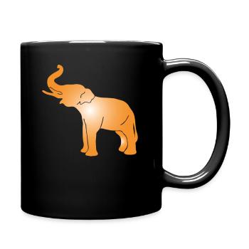 elephant silhouette elephant - Full Colour Mug - black - Right