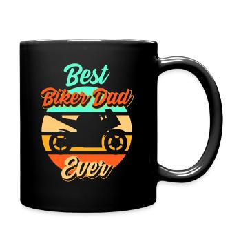 Papa Biker Vater Motorrad Motorsport Geschenk - Tasse einfarbig - Schwarz - Rechts