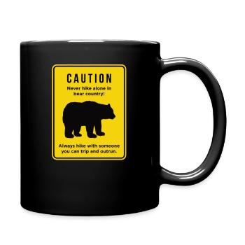 Drôle ne faites pas de randonnée seul dans le pays des ours graphique - Mug uni - noir - Droite