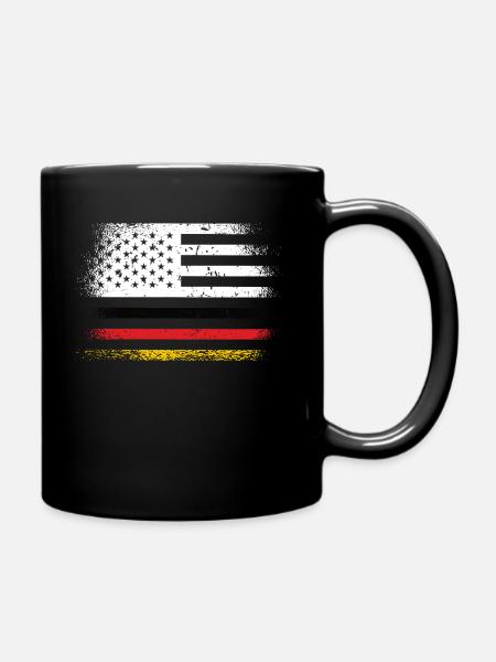 Deutschland Amerika Flagge - Tasse einfarbig - Schwarz